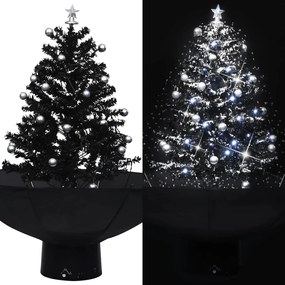 Albero Di Natale Con Nevicata E Base Ad Ombrello Nero 75 Cm Pvc /