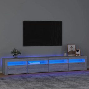 Mobile porta tv con luci led grigio sonoma 240x35x40 cm