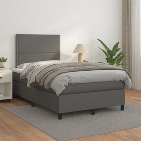 Giroletto A Molle Con Materasso Grigio 120x200 Cm İn Similpelle /
