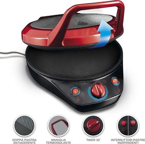 Piano Cottura Multifunzione Duadine 3 in 1 Antiaderente 1200W Kooper Italì Pizza Maker...