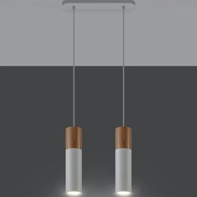 Sollux SL.0629 - Lampadario a sospensione con filo PABLO 2xGU10/40W/230V bianco