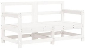 Set Salotto da Giardino 7 pz Bianco in Legno Massello di Pino