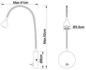 Globo 24109W - LED Flessibile piccola lampada SERPENT 1xLED/3W/230V
