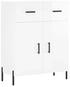 Credenza 69,5x34x90 cm in legno multistrato bianco lucido