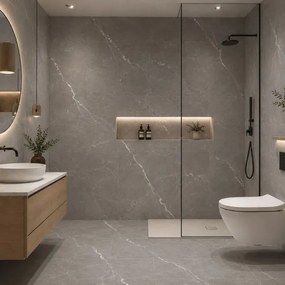 Piastrelle in LTV PVC autoadesive da pavimento parete Set 22 pz 2 mt2 30x30 effetto Marmo Grigio