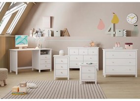 Cassettiera bassa bianca per bambini in legno di pino 100x80 cm Max - Marckeric