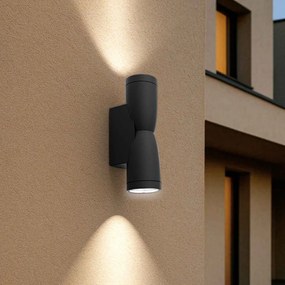 Applique Conica a Clessidra Bidirezionale, IP65 GU10 - Nera Colore del corpo Nero
