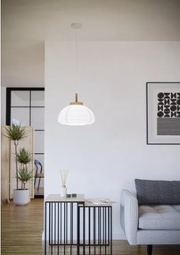 Eglo 44065 - Lampadario a sospensione su cavo SUMMERHILL 1xE27/40W/230V Ø 55 cm bianco/beige