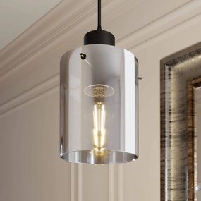Lampada a sospensione in vetro Kourtney Lindby, dimmerabile, Nero, Soggiorno / Sala da pranzo, Moderno, Lampada a sospensione