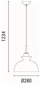 Lampadario a sospensione con filo 1xE27/15W/230V verde diametro 28 cm