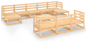 Set divani da giardino 11 pz in legno massello di pino