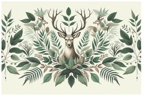 Quadro su tela – Cervo con corona di rami