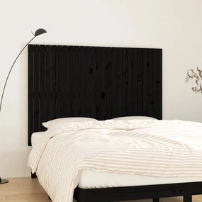 Testiera da parete nera 159,5x3x110cm in legno massello di pino