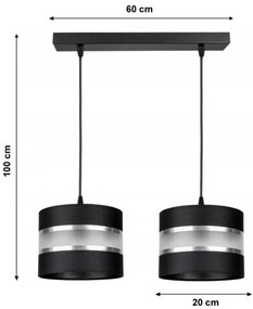 Lampadario a sospensione con filo CORAL 2xE27/60W/230V nero