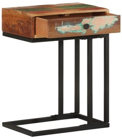 Tavolino laterale a forma di u 45x30x61 cm in legno di recupero
