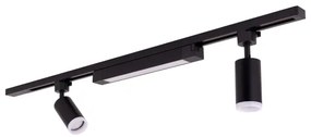 Faretto LED per sistema a binario TRACER, 2x GU10 10W/230V + LED 20W, binario da 1 m, nero