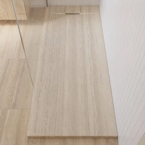 Piatto doccia SENSEA in composito minerale di resina gelificata Neo beige L 80 x L 170 x H 3.2 cm opaco effetto marmo