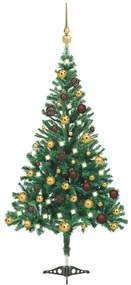 Set Albero Natale Artificiale con LED e Palline, Rami Variabili, Decorazione Natalizia, 120 cm