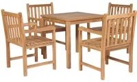 Set da Pranzo per Esterni 5 pz Legno Massello di Teak cod mxl 41858