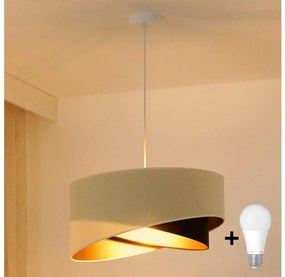 Brilagi - Lampadario LED a sospensione con filo LYRA 1xE27/15W/230V color crema/nero/oro