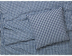 Biancheria da letto in crêpe bianca e blu scuro per letto singolo 140x200 cm Bæk&amp;Bølge - JUNA