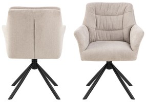 Sedia da pranzo beige in imbottito con braccioli Alonso – Actona