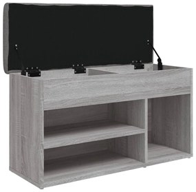 Panca porta scarpe grigio sonoma 82x32x45,5cm legno multistrato