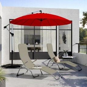 Ombrellone decentrato alluminio Sinae NATERIAL Ø 284 cm con telo rosso
