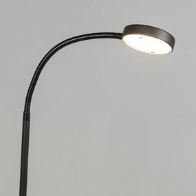 Lampada da terra moderna nera con LED regolabile - Trax