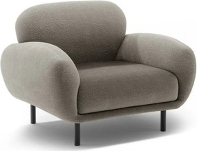 Poltrona grigia con rivestimento in bouclé Poppy – Micadoni