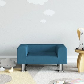 Divano Per Bambini Blu 50x40x26,5 Cm İn Velluto /