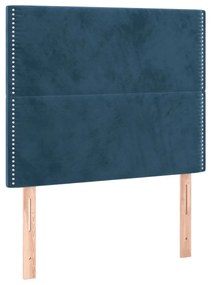 Giroletto a molle con materasso blu scuro 80x200 cm in velluto