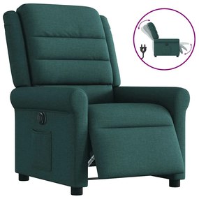 Poltrona Elettrica Reclinabile Verde Scuro İn Tessuto /