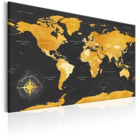 Quadro  World Maps: Golden World  Larghezza x Altezza Home decor 120x80