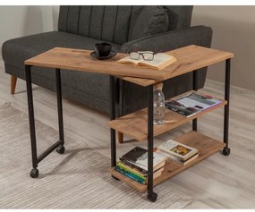 Tavolino MELIN 63x70 cm marrone/nero