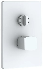 Rubinetto per doccia getto laminare cristallino ad incasso monocomando Coral bianco opaco AQUASANIT