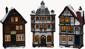 Set di 3 decorazioni natalizie a LED con funzione timer Fibre-optic Houses
