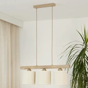 Brilagi - Lampadario a sospensione con filo FOREST 3xE27/15W/230V pino/marrone/color crema