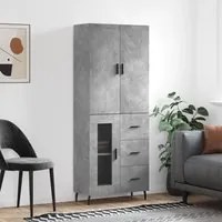 Credenza Grigio Cemento 69,5x34x180 cm in Legno Multistratocod mxl 125900