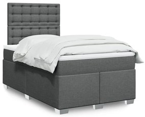 Giroletto A Molle Con Materasso Grigio Scuro 120x200 Cm Tessuto /