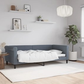 Letto Da Giorno Grigio Scuro 90x190 Cm İn Velluto /