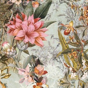 Carta da parati Parrot verde e rosa, 53 cm x 10.05 m