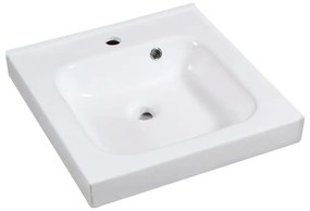 Lavabo integrale a incasso rettangolare vasca centrale Remix L 46 x H 14 x P 49 cm in ceramica bianco