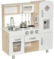 Cucina Giocattolo per Bambini 74x30x81 cm in Legno Bianca