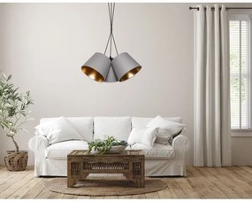 Lampadario su corda  ZOMA 3xE27/60W/260V grigio/rame
