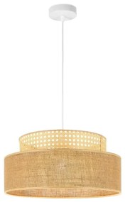 Lampadario a sospensione con filo BOHO 1xE27/60W/230V diametro 40 cm rattan