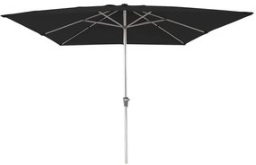 Ombrellone a palo centrale bianco / argento Aura NATERIAL L 285 x 285 cm con telo grigio