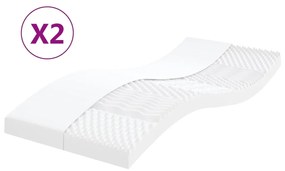 Materassi İn Schiuma 2pz Bianchi 90x190cm 7 Zone Durezza 20 Ild /