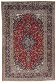 Kashan Tappeto 360x240 Rosso (Iran) Annodato A Mano
