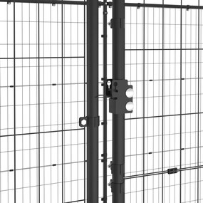 Gabbia per cani da esterno in acciaio con tetto 7,26 m²